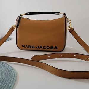 Marc Jacobs Women's The Soft Box 23 Leather Shoulder Bag in tan.